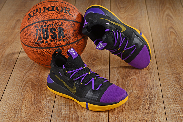 Men Nike Kobe Bryant AD E.P Black Purple Yellow Shoes